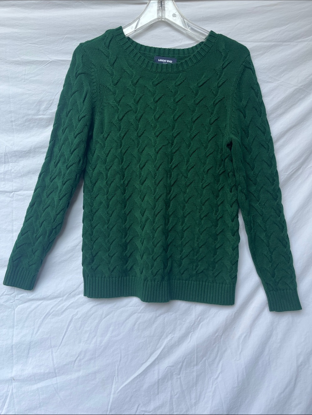 Lands' End Women's Green Cable Knit Sweater Sz4/6 SM